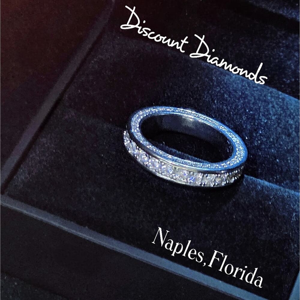 Clear White Diamond Cocktail Ring 14K White Gold on 925 Silver